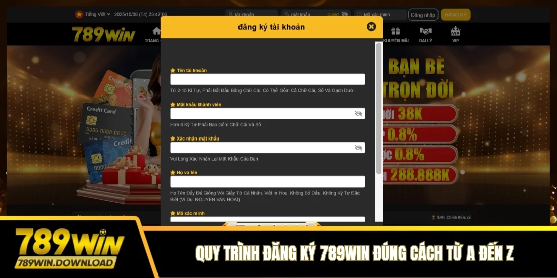 Quy trình đăng ký 789win đúng cách từ A đến Z